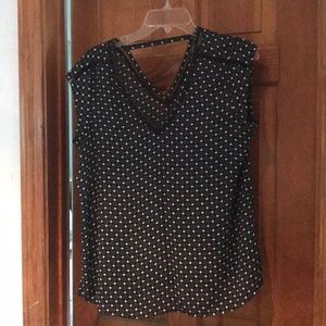 Black and white polka dot blouse